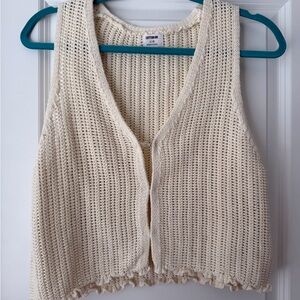 Cotton On Cream Open-Knit Cropped Vest